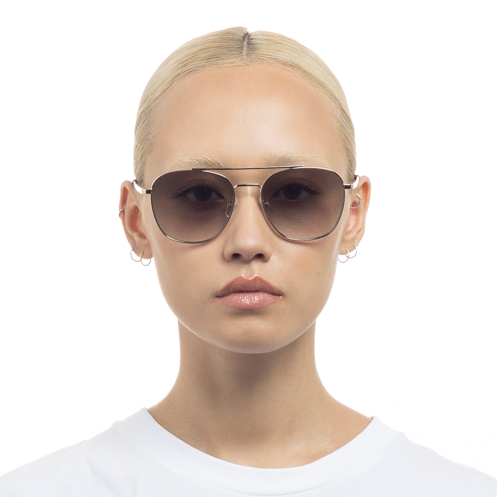 Metaphor Gold Uni-Sex Aviator Sunglasses | Le Specs