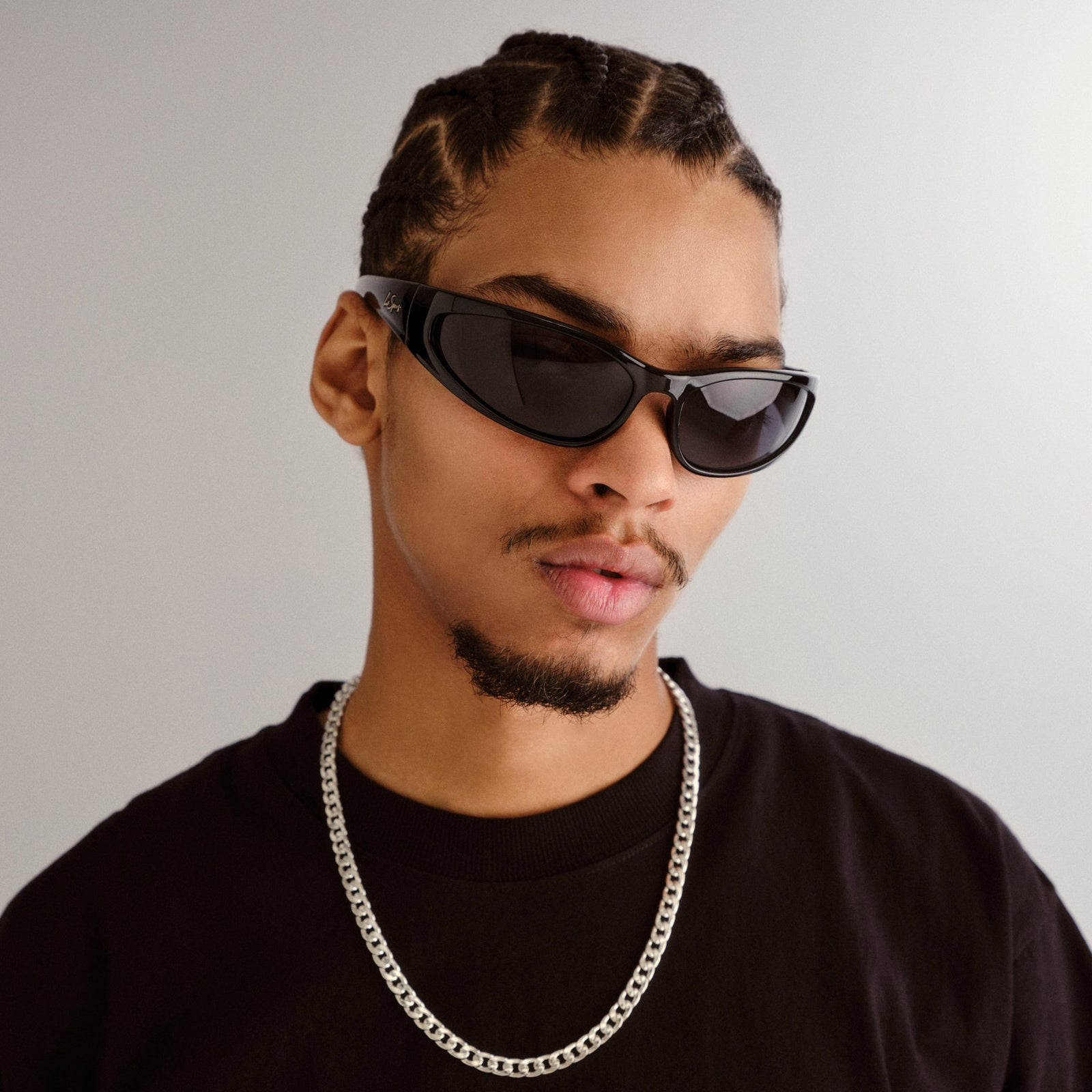 Phishing Black Uni-Sex Wrap Sunglasses | Le Specs