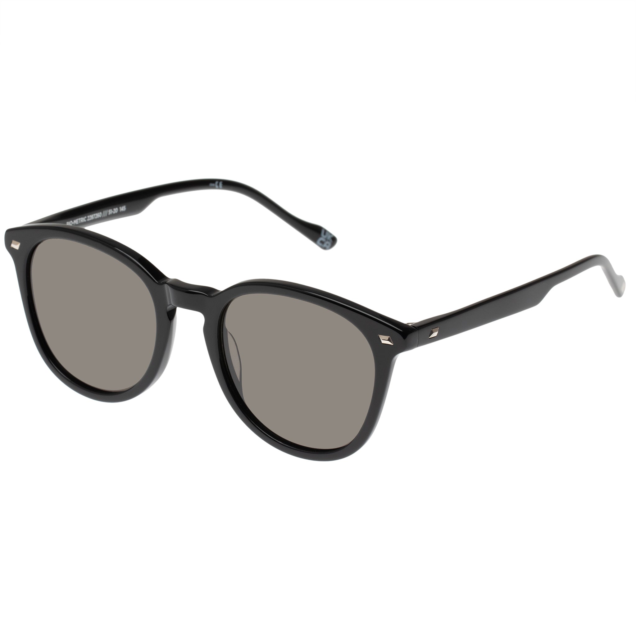 Bio-Metric Black Uni-sex Round Sunglasses | Le Specs