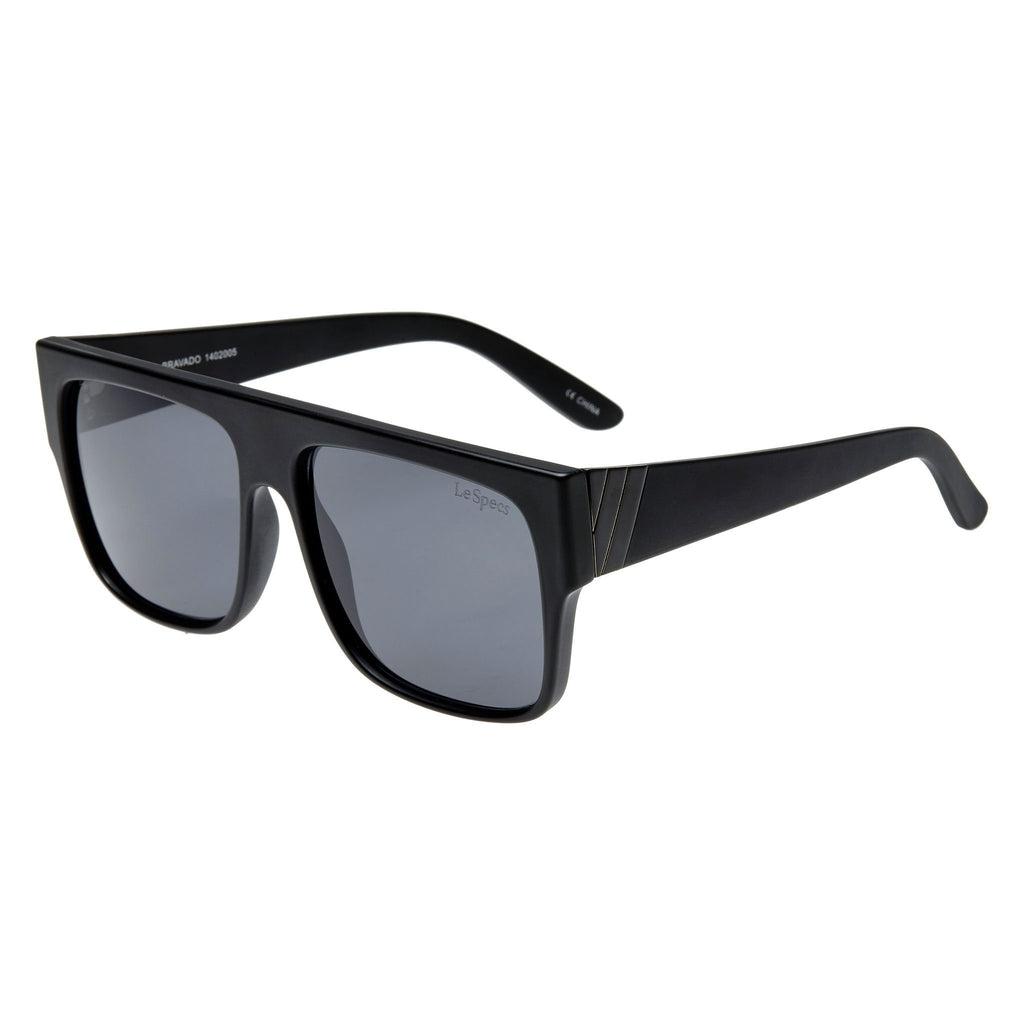 Bravado Matte Black Men's D-Frame Sunglasses | Le Specs