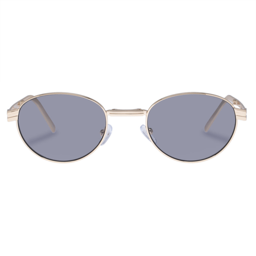 Fold 01 Bright Gold Smoke Tint Uni-sex Oval Sunglasses | Le Specs