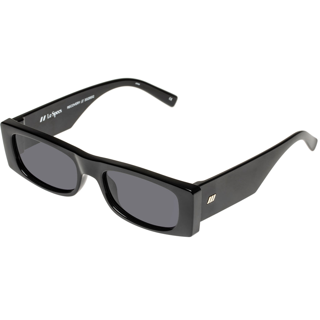 Recovery Black Uni-sex Rectangle Sunglasses | Le Specs